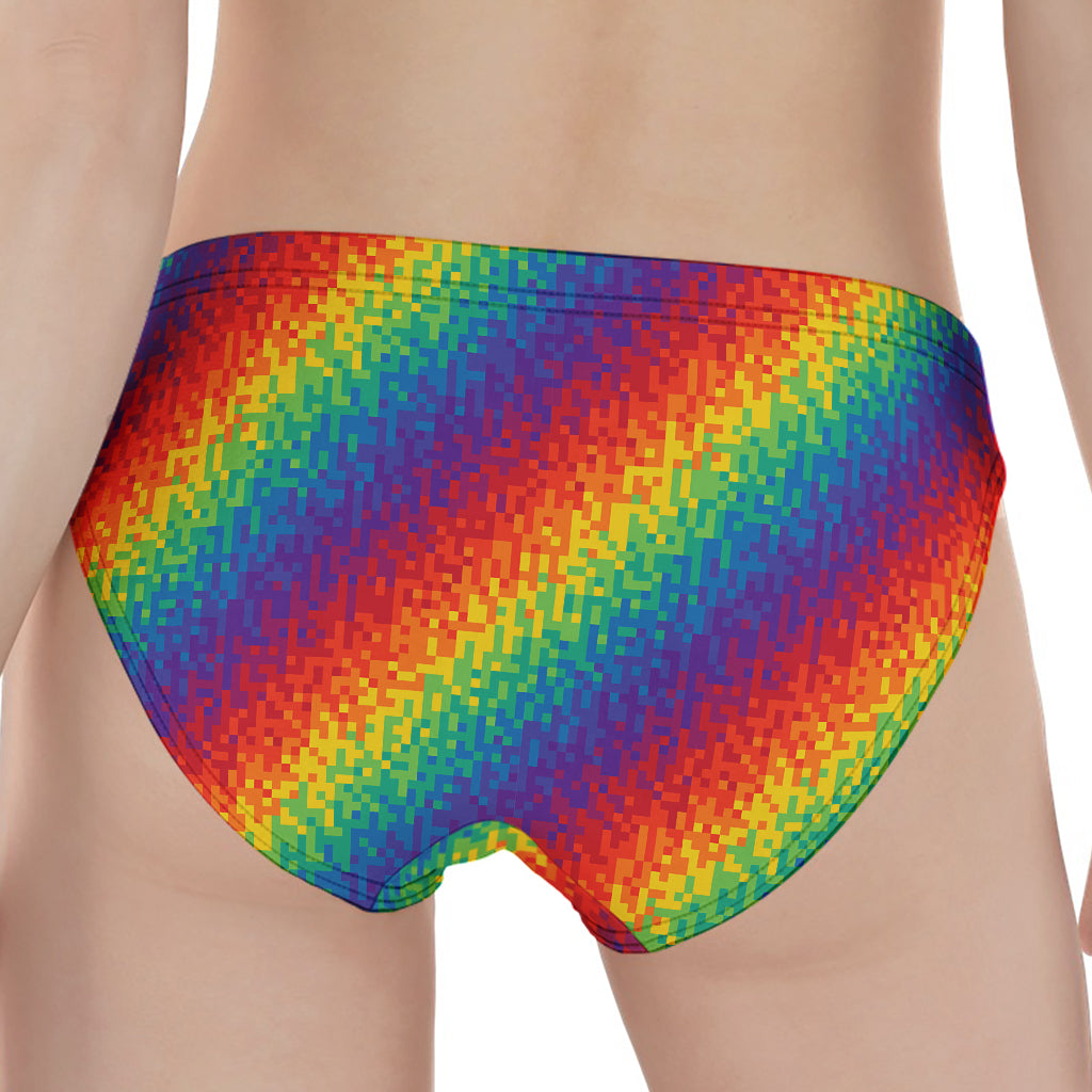 Pixel Rainbow Pattern Print Women's Panties