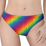 Pixel Rainbow Pattern Print Women's Thong