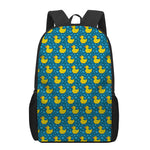 Pixel Rubber Duck Pattern Print 17 Inch Backpack