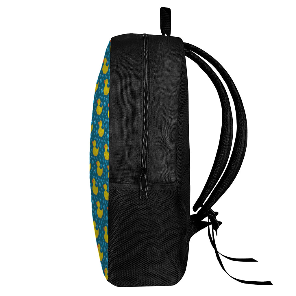 Pixel Rubber Duck Pattern Print 17 Inch Backpack