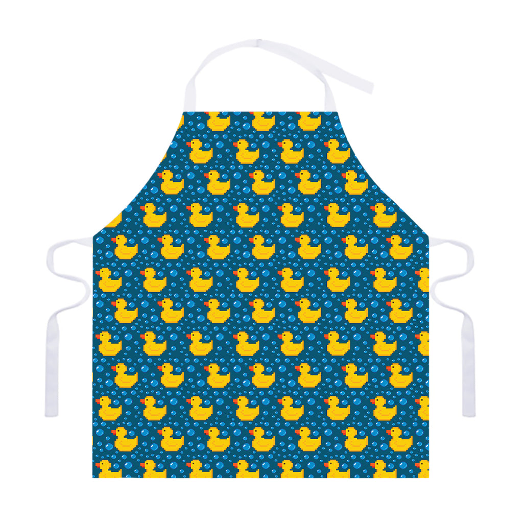 Pixel Rubber Duck Pattern Print Adjustable Apron