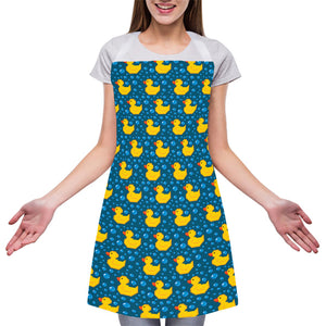 Pixel Rubber Duck Pattern Print Adjustable Apron