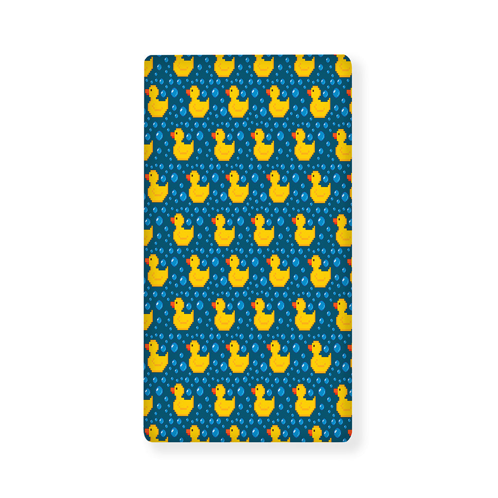 Pixel Rubber Duck Pattern Print Baby Crib Sheet