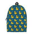 Pixel Rubber Duck Pattern Print School Backpack