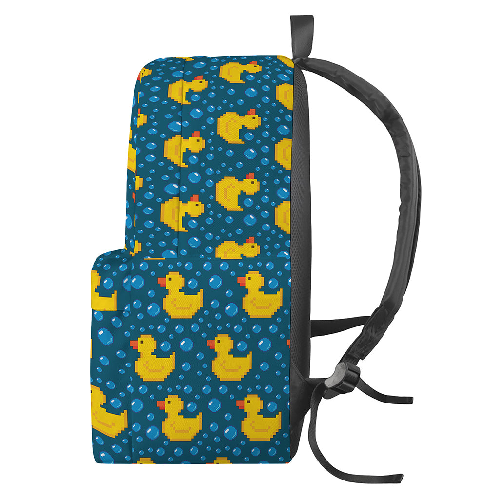 Pixel Rubber Duck Pattern Print Backpack