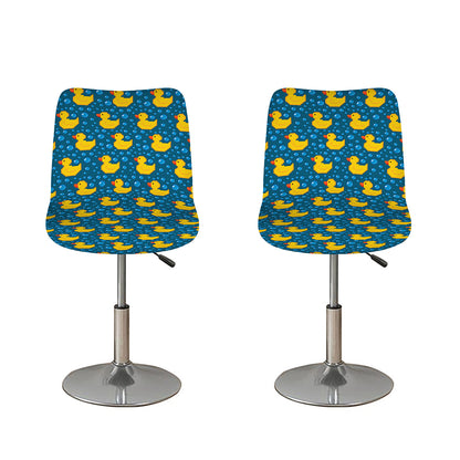 Pixel Rubber Duck Pattern Print Bar Stool Covers