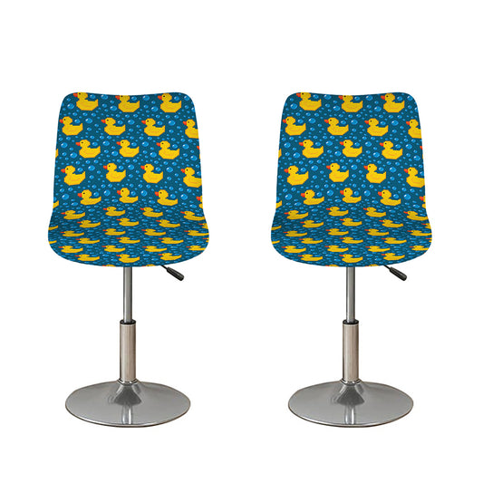 Pixel Rubber Duck Pattern Print Bar Stool Covers