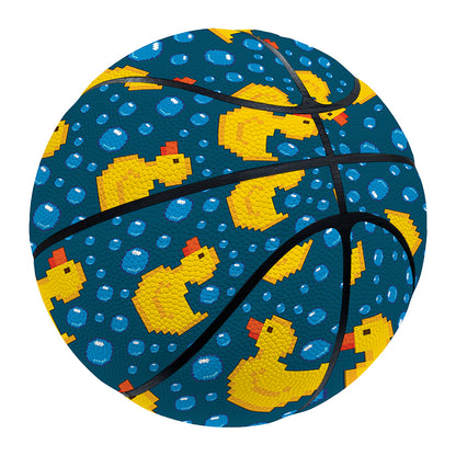 Pixel Rubber Duck Pattern Print Basketball