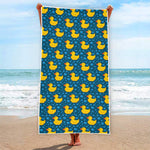 Pixel Rubber Duck Pattern Print Beach Towel