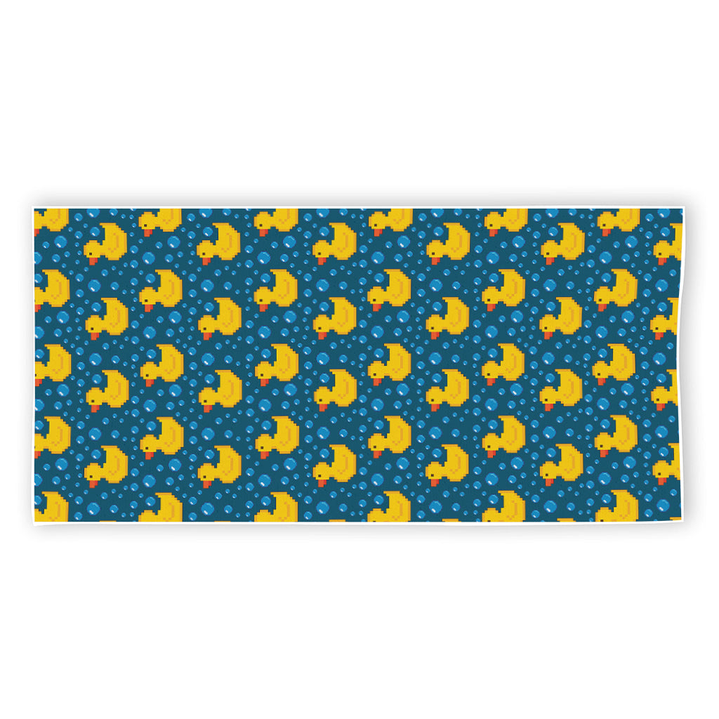 Pixel Rubber Duck Pattern Print Beach Towel