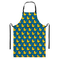 Pixel Rubber Duck Pattern Print Bib Apron With Pocket