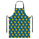 Pixel Rubber Duck Pattern Print Bib Apron With Pocket