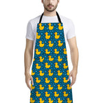 Pixel Rubber Duck Pattern Print Bib Apron With Pocket