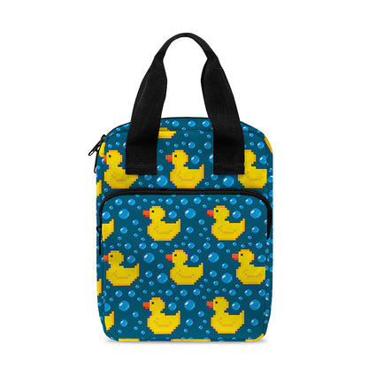 Pixel Rubber Duck Pattern Print Bible Tote Bag