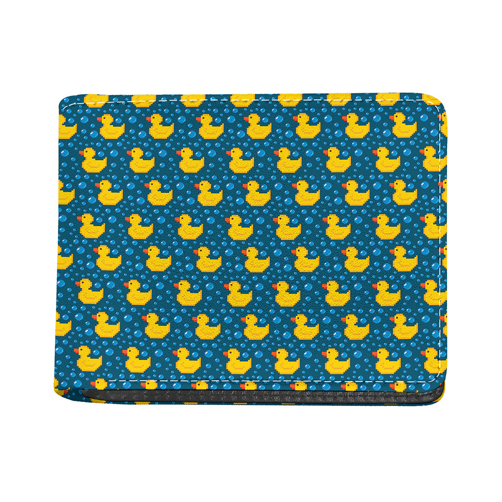 Pixel Rubber Duck Pattern Print Bifold Wallet