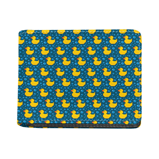Pixel Rubber Duck Pattern Print Bifold Wallet