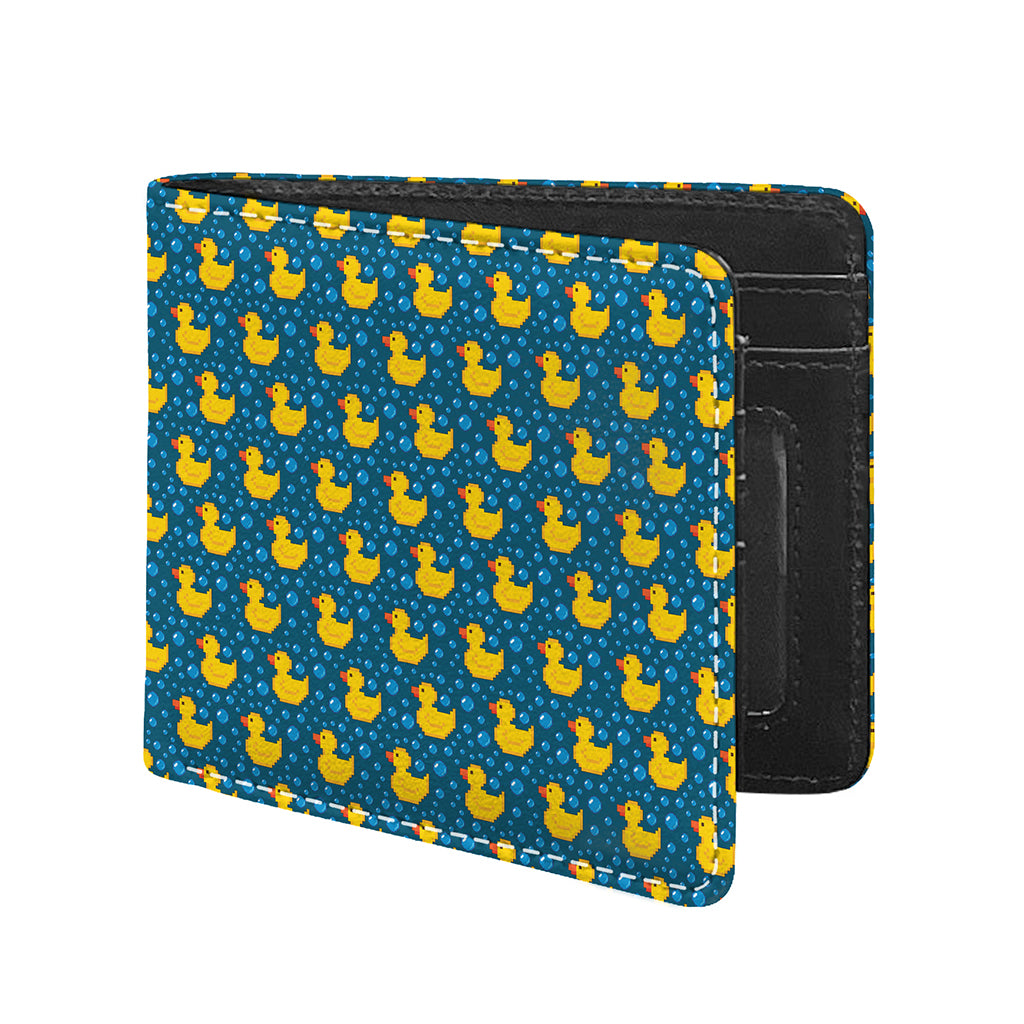 Pixel Rubber Duck Pattern Print Bifold Wallet