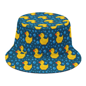 Pixel Rubber Duck Pattern Print Bucket Hat