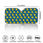 Pixel Rubber Duck Pattern Print Car Windshield Sun Shade