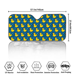 Pixel Rubber Duck Pattern Print Car Windshield Sun Shade