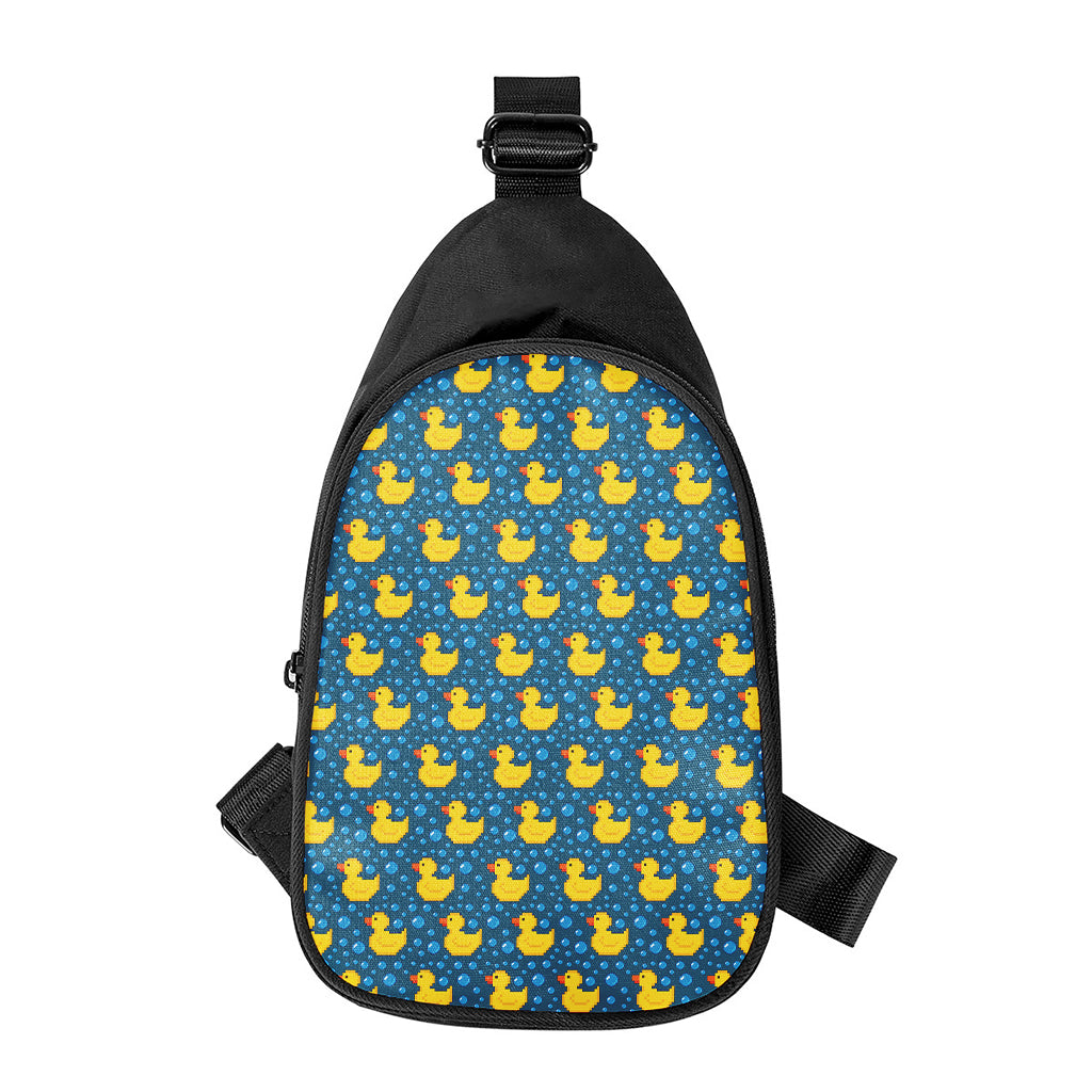 Pixel Rubber Duck Pattern Print Chest Bag