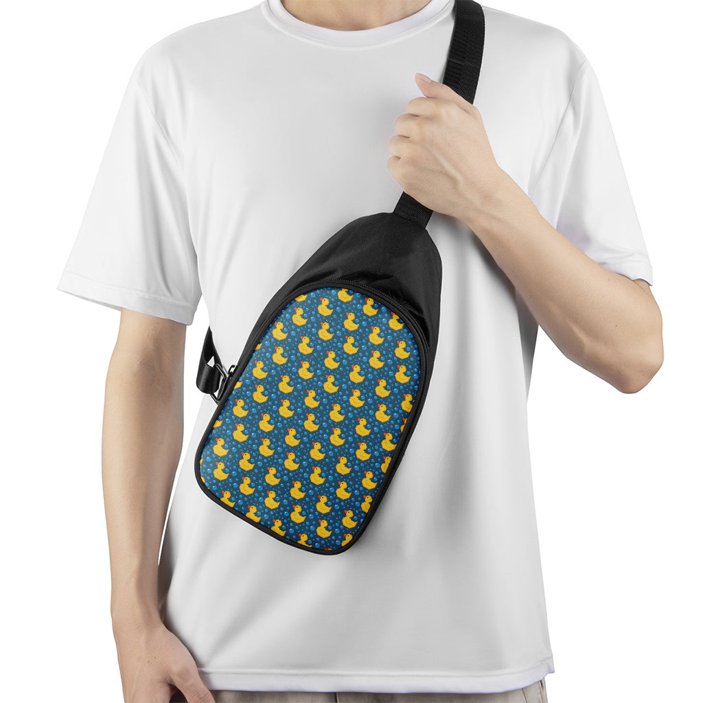 Pixel Rubber Duck Pattern Print Chest Bag