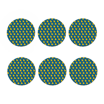 Pixel Rubber Duck Pattern Print Coaster Set