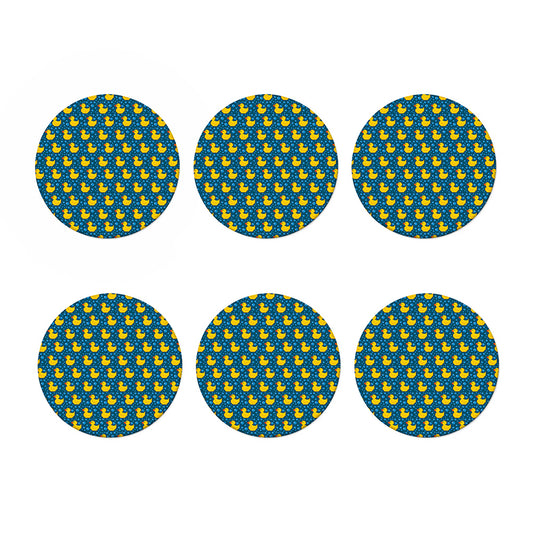 Pixel Rubber Duck Pattern Print Coaster Set