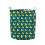 Pixel Rubber Duck Pattern Print Collapsible Laundry Basket