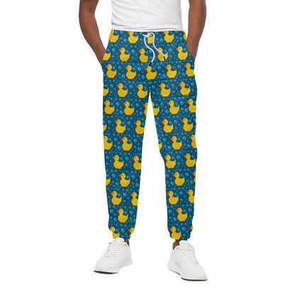 Pixel Rubber Duck Pattern Print Cotton Pants