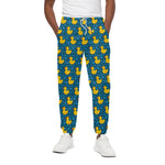 Pixel Rubber Duck Pattern Print Cotton Pants