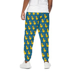 Pixel Rubber Duck Pattern Print Cotton Pants