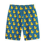 Pixel Rubber Duck Pattern Print Cotton Shorts