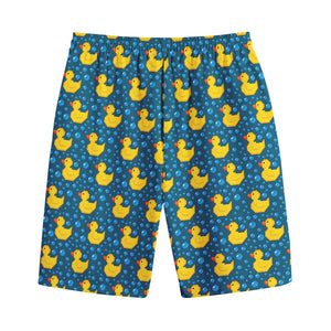 Pixel Rubber Duck Pattern Print Cotton Shorts