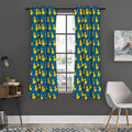 Pixel Rubber Duck Pattern Print Grommet Curtain Panels