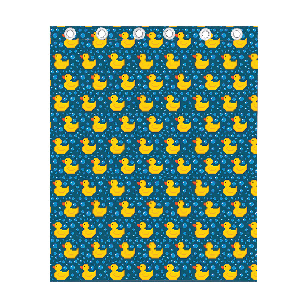 Pixel Rubber Duck Pattern Print Curtain