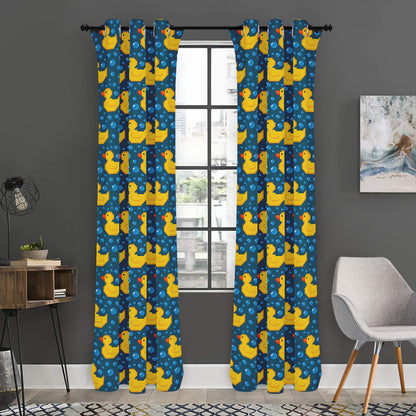 Pixel Rubber Duck Pattern Print Curtain