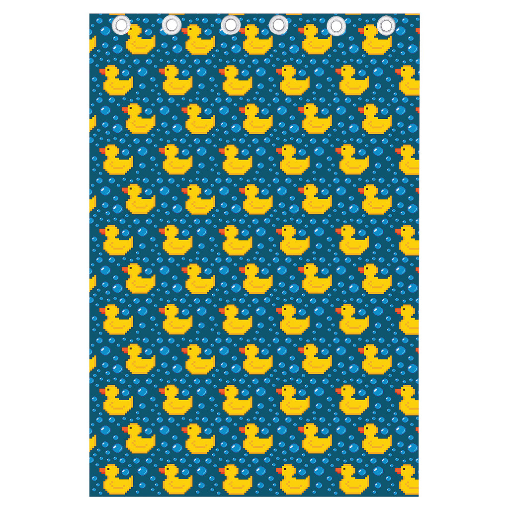 Pixel Rubber Duck Pattern Print Curtain