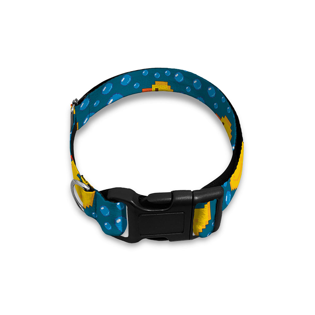 Pixel Rubber Duck Pattern Print Dog Collar