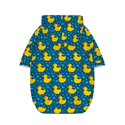 Pixel Rubber Duck Pattern Print Dog Zip Up Hoodie