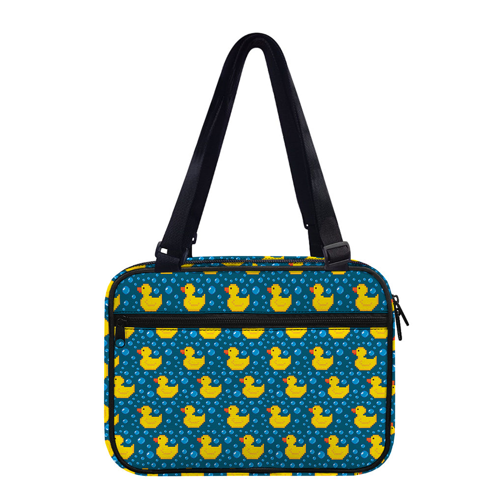 Pixel Rubber Duck Pattern Print Double Strap Bible Bag