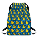 Pixel Rubber Duck Pattern Print Drawstring Backpack