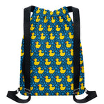 Pixel Rubber Duck Pattern Print Drawstring Backpack