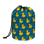 Pixel Rubber Duck Pattern Print Drawstring Makeup Bag