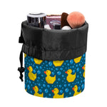 Pixel Rubber Duck Pattern Print Drawstring Makeup Bag