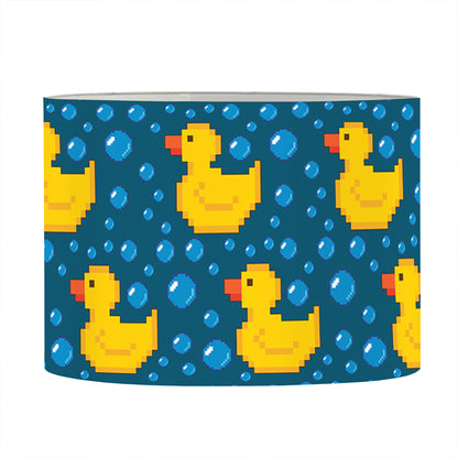 Pixel Rubber Duck Pattern Print Drum Lamp Shade