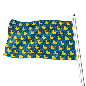 Pixel Rubber Duck Pattern Print Flag