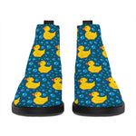 Pixel Rubber Duck Pattern Print Flat Ankle Boots