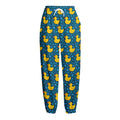 Pixel Rubber Duck Pattern Print Fleece Lined Knit Pants