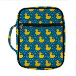 Pixel Rubber Duck Pattern Print Front Pocket Bible Bag
